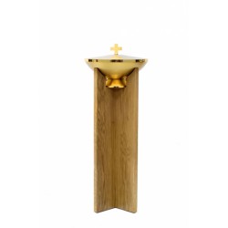 Socle pour fonts baptismaux en chêne