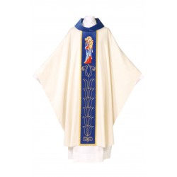 Chasuble de la Sainte Vierge et l'Enfant (brodée main) - Collection Mariales